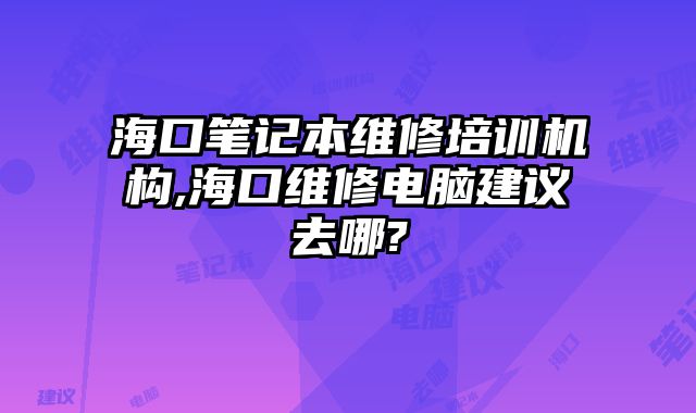 海口筆記本維修培訓(xùn)機(jī)構(gòu),海口維修電腦建議去哪?