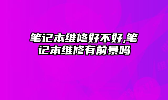 筆記本維修好不好,筆記本維修有前景嗎