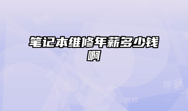 筆記本維修年薪多少錢啊