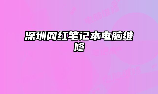 深圳網紅筆記本電腦維修