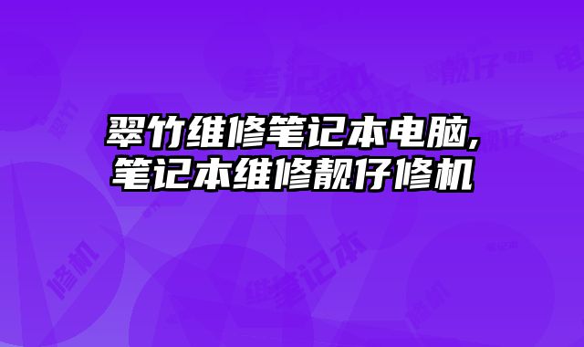 翠竹維修筆記本電腦,筆記本維修靚仔修機