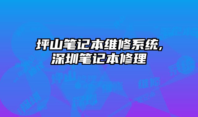坪山筆記本維修系統,深圳筆記本修理